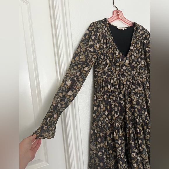 Anthropologie Women's Let Me Be Odette Maxi Dress BLACK MOTIF Size 4 P - Picture 6 of 9